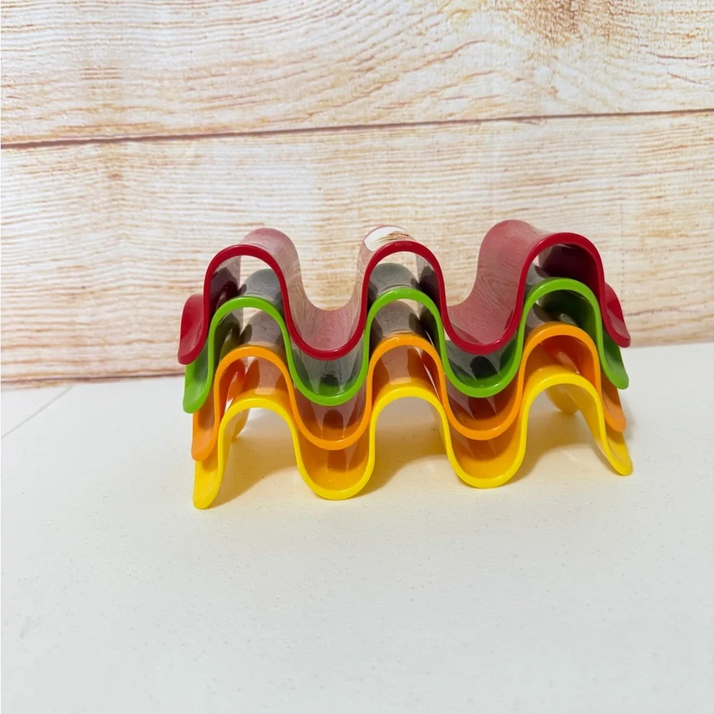 Set of 5 Taco‎ Holders Fiesta Colors Plastic Mexican Fiesta Party Kitchen